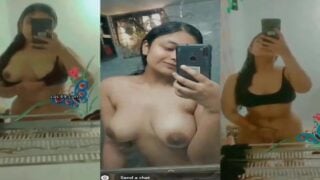 Desi Babe Big Melons Admiring Before Mirror